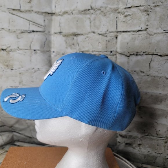 Footprint Blue White Ball Cap Trucker Hat Strap Back Adjustable Sams Cap Acrylic - Picture 3 of 7